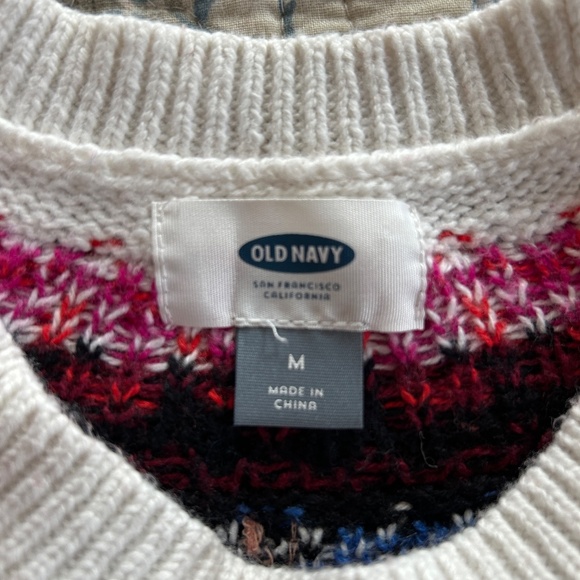 Old Navy Fair Isle Sequin Long Sleeve Casual Knit Sweater Size M - Picture 4 of 8